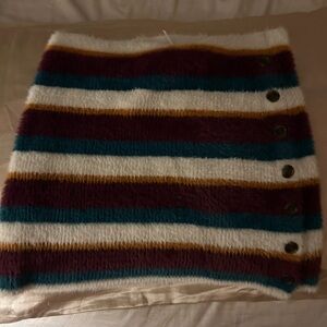 FP Movement by Free People Striped Mini Skirt - Cream, Purple, Teal, Gold